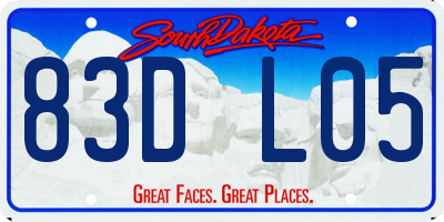 SD license plate 83DL05