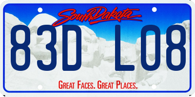 SD license plate 83DL08