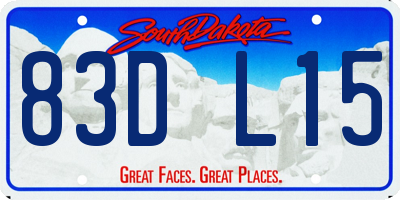 SD license plate 83DL15