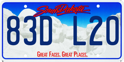 SD license plate 83DL20