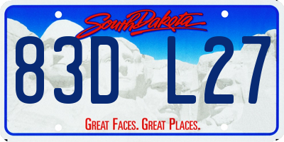 SD license plate 83DL27