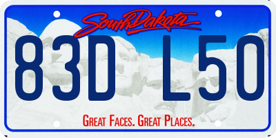 SD license plate 83DL50