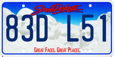 SD license plate 83DL51