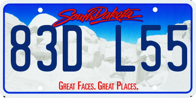 SD license plate 83DL55