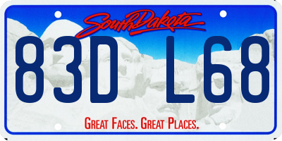 SD license plate 83DL68