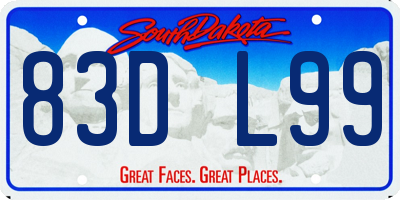 SD license plate 83DL99