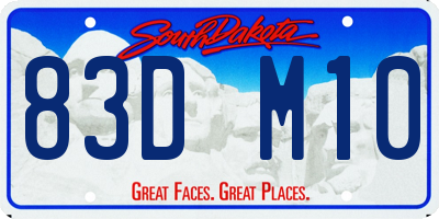 SD license plate 83DM10