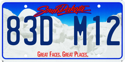 SD license plate 83DM12