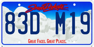 SD license plate 83DM19