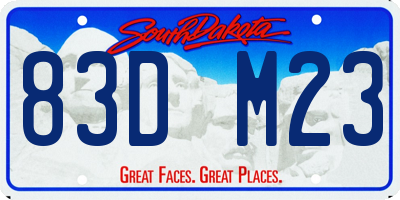 SD license plate 83DM23