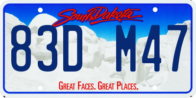 SD license plate 83DM47