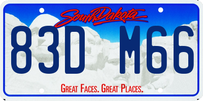 SD license plate 83DM66