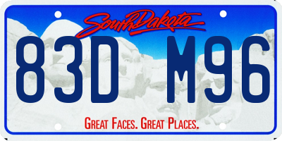 SD license plate 83DM96