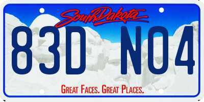 SD license plate 83DN04