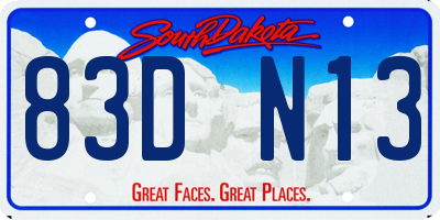 SD license plate 83DN13