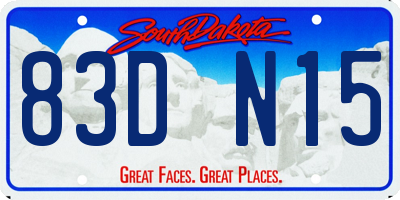 SD license plate 83DN15