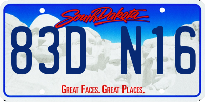 SD license plate 83DN16