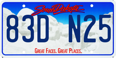 SD license plate 83DN25