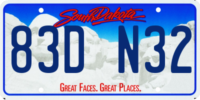 SD license plate 83DN32