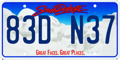 SD license plate 83DN37