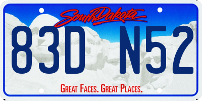 SD license plate 83DN52