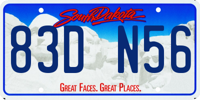 SD license plate 83DN56