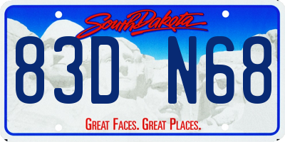 SD license plate 83DN68