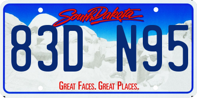 SD license plate 83DN95