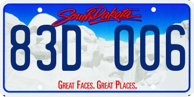 SD license plate 83DO06