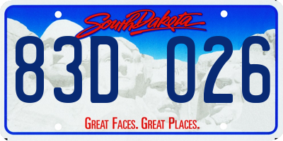 SD license plate 83DO26