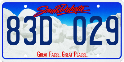 SD license plate 83DO29