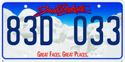 SD license plate 83DO33