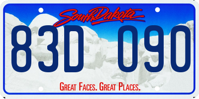 SD license plate 83DO90