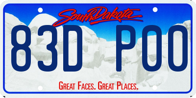 SD license plate 83DP00