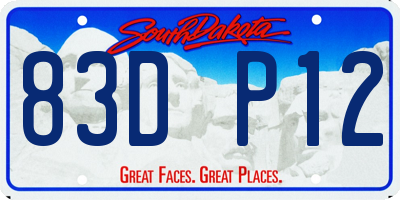 SD license plate 83DP12
