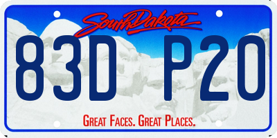 SD license plate 83DP20