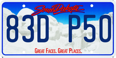 SD license plate 83DP50