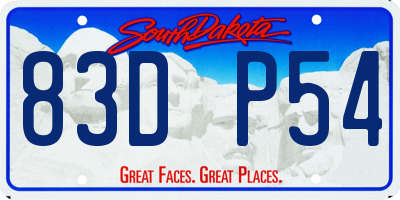 SD license plate 83DP54