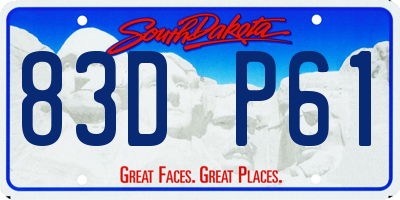 SD license plate 83DP61