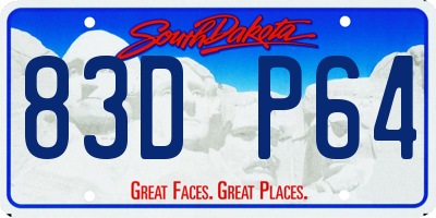 SD license plate 83DP64