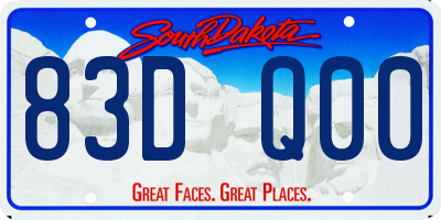 SD license plate 83DQ00