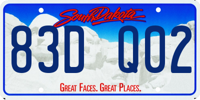 SD license plate 83DQ02