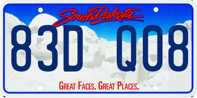 SD license plate 83DQ08