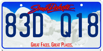 SD license plate 83DQ18