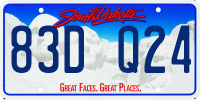SD license plate 83DQ24