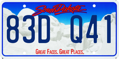 SD license plate 83DQ41