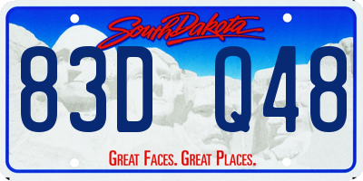 SD license plate 83DQ48