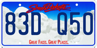 SD license plate 83DQ50