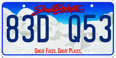 SD license plate 83DQ53