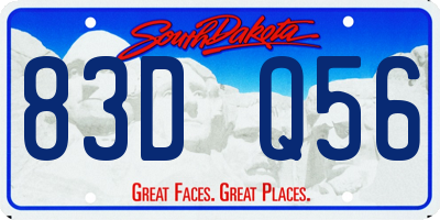 SD license plate 83DQ56